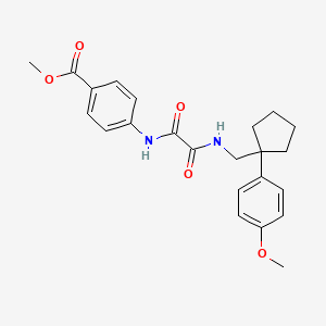 molecular formula C23H26N2O5 B2428002 Methyl 4-(2-(((1-(4-methoxyphenyl)cyclopentyl)methyl)amino)-2-oxoacetamido)benzoate CAS No. 1091398-40-1