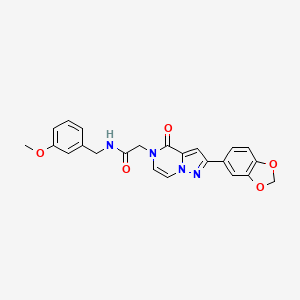 molecular formula C23H20N4O5 B2428005 2-[2-(1,3-benzodioxol-5-yl)-4-oxopyrazolo[1,5-a]pyrazin-5(4H)-yl]-N-(3-methoxybenzyl)acetamide CAS No. 1223916-30-0