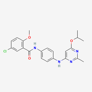 molecular formula C22H23ClN4O3 B2428010 5-chloro-N-(4-((6-isopropoxy-2-methylpyrimidin-4-yl)amino)phenyl)-2-methoxybenzamide CAS No. 946234-51-1