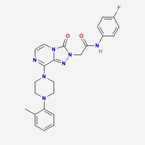 molecular formula C24H24FN7O2 B2428011 N-(4-fluorophenyl)-2-{8-[4-(2-methylphenyl)piperazin-1-yl]-3-oxo-2H,3H-[1,2,4]triazolo[4,3-a]pyrazin-2-yl}acetamide CAS No. 1251626-77-3