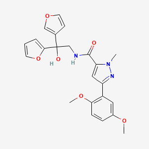 3-(2,5-dimethoxyphenyl)-N-(2-(furan-2-yl)-2-(furan-3-yl)-2-hydroxyethyl)-1-methyl-1H-pyrazole-5-carboxamide
