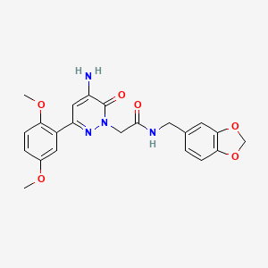 2-(5-amino-3-(2,5-dimethoxyphenyl)-6-oxopyridazin-1(6H)-yl)-N-(benzo[d][1,3]dioxol-5-ylmethyl)acetamide