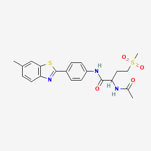 2-acetamido-N-(4-(6-methylbenzo[d]thiazol-2-yl)phenyl)-4-(methylsulfonyl)butanamide