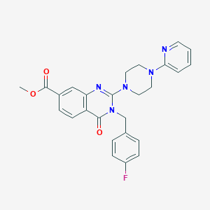 molecular formula C26H24FN5O3 B2428046 Methyl 3-(4-fluorobenzyl)-4-oxo-2-(4-(pyridin-2-yl)piperazin-1-yl)-3,4-dihydroquinazoline-7-carboxylate CAS No. 1251682-27-5