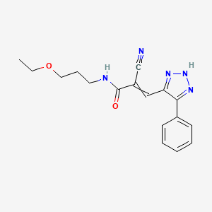 2-cyano-N-(3-ethoxypropyl)-3-(4-phenyl-1H-1,2,3-triazol-5-yl)prop-2-enamide