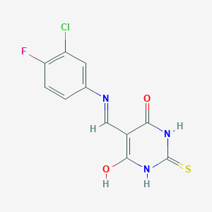5-(((3-chloro-4-fluorophenyl)amino)methylene)-2-thioxodihydropyrimidine-4,6(1H,5H)-dione