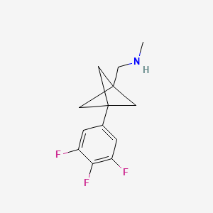 molecular formula C13H14F3N B2428074 N-Methyl-1-[3-(3,4,5-trifluorophenyl)-1-bicyclo[1.1.1]pentanyl]methanamine CAS No. 2287334-00-1