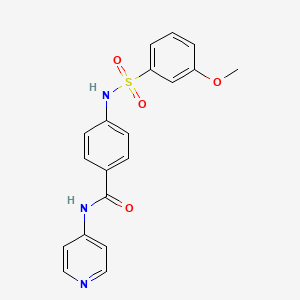 molecular formula C19H17N3O4S B2428076 4-[(3-methoxyphenyl)sulfonylamino]-N-pyridin-4-ylbenzamide CAS No. 690244-98-5