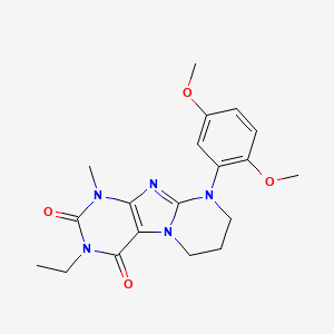 molecular formula C19H23N5O4 B2428078 9-(2,5-二甲氧基苯基)-3-乙基-1-甲基-7,8-二氢-6H-嘌呤并[7,8-a]嘧啶-2,4-二酮 CAS No. 923408-35-9