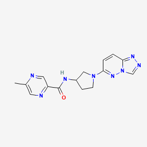 molecular formula C15H16N8O B2428079 N-(1-([1,2,4]triazolo[4,3-b]pyridazin-6-yl)pyrrolidin-3-yl)-5-methylpyrazine-2-carboxamide CAS No. 2034522-62-6
