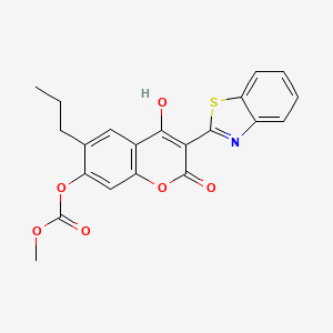 molecular formula C21H17NO6S B2428084 3-(1,3-benzothiazol-2-yl)-4-hydroxy-2-oxo-6-propyl-2H-chromen-7-yl methyl carbonate CAS No. 929450-90-8