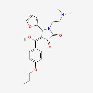 molecular formula C22H26N2O5 B2428085 1-(2-(dimethylamino)ethyl)-5-(furan-2-yl)-3-hydroxy-4-(4-propoxybenzoyl)-1H-pyrrol-2(5H)-one CAS No. 496011-67-7