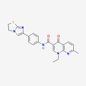 molecular formula C23H21N5O2S B2428088 N-(4-(2,3-二氢咪唑并[2,1-b]噻唑-6-基)苯基)-1-乙基-7-甲基-4-氧代-1,4-二氢-1,8-萘啶-3-羧酰胺 CAS No. 1210671-32-1