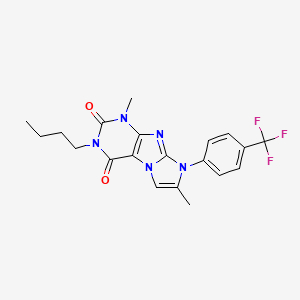 molecular formula C20H20F3N5O2 B2428091 3-butyl-1,7-dimethyl-8-[4-(trifluoromethyl)phenyl]-1H,2H,3H,4H,8H-imidazo[1,2-g]purine-2,4-dione CAS No. 904372-13-0