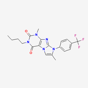 molecular formula C20H20F3N5O2 B2428091 2-Butyl-4,7-dimethyl-6-[4-(trifluoromethyl)phenyl]purino[7,8-a]imidazole-1,3-dione CAS No. 904372-13-0