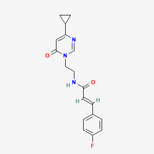 (E)-N-(2-(4-cyclopropyl-6-oxopyrimidin-1(6H)-yl)ethyl)-3-(4-fluorophenyl)acrylamide