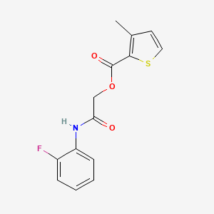 molecular formula C14H12FNO3S B2428097 2-((2-Fluorophenyl)amino)-2-oxoethyl 3-methylthiophene-2-carboxylate CAS No. 479717-93-6