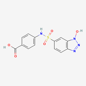 molecular formula C13H10N4O5S B2428098 4-(1-hydroxy-1H-1,2,3-benzotriazole-6-sulfonamido)benzoic acid CAS No. 749906-99-8