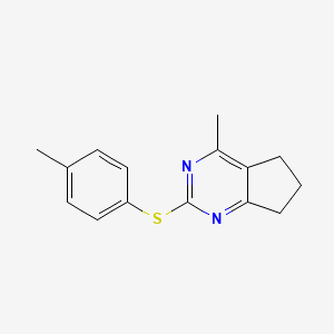 molecular formula C15H16N2S B2428100 4-methyl-2-[(4-methylphenyl)sulfanyl]-6,7-dihydro-5H-cyclopenta[d]pyrimidine CAS No. 343374-38-9