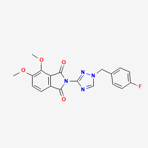 molecular formula C19H15FN4O4 B2428101 2-(1-(4-fluorobenzyl)-1H-1,2,4-triazol-3-yl)-4,5-dimethoxyisoindoline-1,3-dione CAS No. 938006-84-9