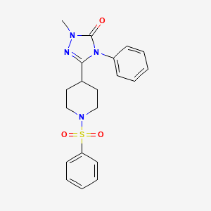 molecular formula C20H22N4O3S B2428102 1-methyl-4-phenyl-3-(1-(phenylsulfonyl)piperidin-4-yl)-1H-1,2,4-triazol-5(4H)-one CAS No. 1421529-58-9