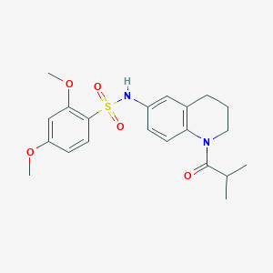 molecular formula C21H26N2O5S B2428106 2,4-dimethoxy-N-[1-(2-methylpropanoyl)-1,2,3,4-tetrahydroquinolin-6-yl]benzene-1-sulfonamide CAS No. 954024-24-9