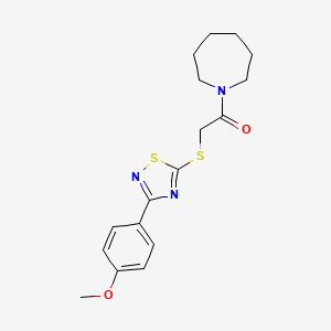 molecular formula C17H21N3O2S2 B2428110 1-(Azepan-1-yl)-2-((3-(4-methoxyphenyl)-1,2,4-thiadiazol-5-yl)thio)ethanone CAS No. 864919-65-3