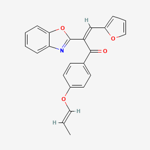B2428114 (Z)-2-(benzo[d]oxazol-2-yl)-3-(furan-2-yl)-1-(4-((E)-prop-1-en-1-yloxy)phenyl)prop-2-en-1-one CAS No. 874463-35-1