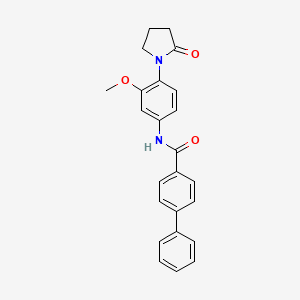 molecular formula C24H22N2O3 B2428115 N-[3-methoxy-4-(2-oxopyrrolidin-1-yl)phenyl]-[1,1'-biphenyl]-4-carboxamide CAS No. 941889-49-2