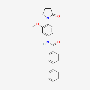 molecular formula C24H22N2O3 B2428115 N-[3-methoxy-4-(2-oxopyrrolidin-1-yl)phenyl]-4-phenylbenzamide CAS No. 941889-49-2