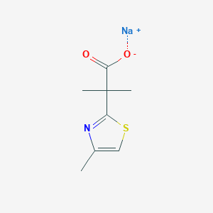 molecular formula C8H10NNaO2S B2428116 Sodium;2-methyl-2-(4-methyl-1,3-thiazol-2-yl)propanoate CAS No. 2490435-65-7