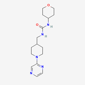 molecular formula C16H25N5O2 B2428143 1-((1-(pyrazin-2-yl)piperidin-4-yl)methyl)-3-(tetrahydro-2H-pyran-4-yl)urea CAS No. 2034565-03-0