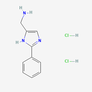 molecular formula C10H13Cl2N3 B2428163 (2-phenyl-1H-imidazol-4-yl)methanamine dihydrochloride CAS No. 175531-37-0