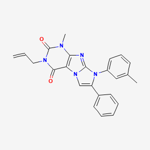 molecular formula C24H21N5O2 B2428169 3-allyl-1-methyl-7-phenyl-8-(m-tolyl)-1H-imidazo[2,1-f]purine-2,4(3H,8H)-dione CAS No. 896291-61-5