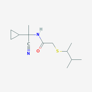 molecular formula C13H22N2OS B2428170 N-(1-cyano-1-cyclopropylethyl)-2-[(3-methylbutan-2-yl)sulfanyl]acetamide CAS No. 1445136-35-5