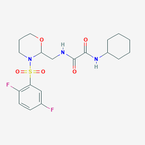 molecular formula C19H25F2N3O5S B2428171 N'-cyclohexyl-N-[[3-(2,5-difluorophenyl)sulfonyl-1,3-oxazinan-2-yl]methyl]oxamide CAS No. 872976-53-9