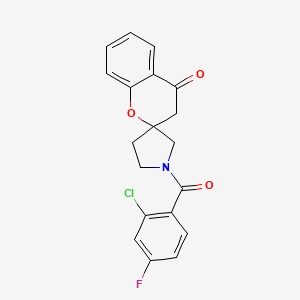 molecular formula C19H15ClFNO3 B2428174 1'-(2-Chloro-4-fluorobenzoyl)spiro[chroman-2,3'-pyrrolidin]-4-one CAS No. 1798522-58-3