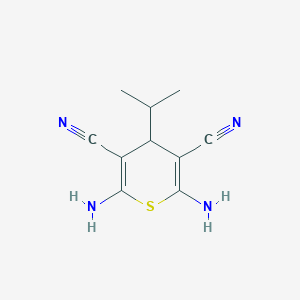 molecular formula C10H12N4S B2428178 2,6-Diamino-4-isopropyl-4H-thiopyran-3,5-dicarbonitrile CAS No. 180537-84-2