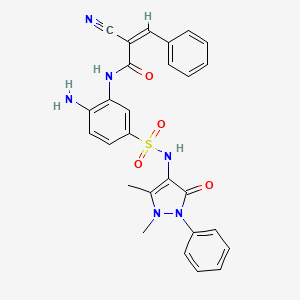 (Z)-N-[2-Amino-5-[(1,5-dimethyl-3-oxo-2-phenylpyrazol-4-yl)sulfamoyl]phenyl]-2-cyano-3-phenylprop-2-enamide