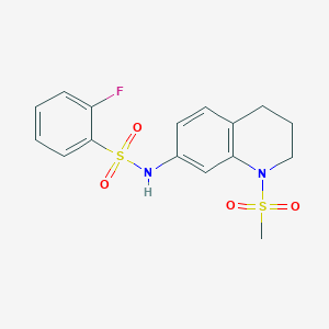 2-fluoro-N-(1-methylsulfonyl-3,4-dihydro-2H-quinolin-7-yl)benzenesulfonamide