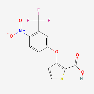 3-[4-Nitro-3-(trifluoromethyl)phenoxy]-2-thiophenecarboxylic acid