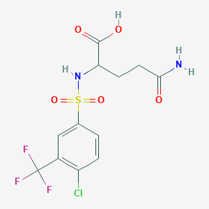 4-Carbamoyl-2-[4-chloro-3-(trifluoromethyl)benzenesulfonamido]butanoic acid