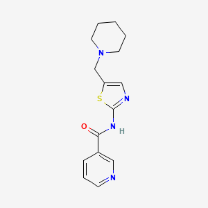 molecular formula C15H18N4OS B2428215 N-[5-(piperidin-1-ylmethyl)-1,3-thiazol-2-yl]pyridine-3-carboxamide CAS No. 941252-33-1