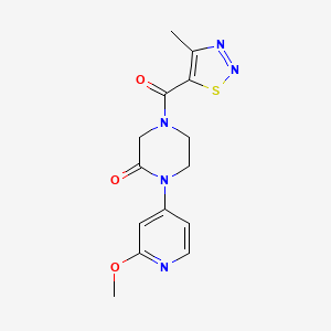 1-(2-Methoxypyridin-4-yl)-4-(4-methylthiadiazole-5-carbonyl)piperazin-2-one
