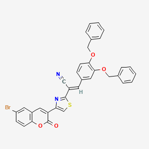 (E)-3-(3,4-bis(benzyloxy)phenyl)-2-(4-(6-bromo-2-oxo-2H-chromen-3-yl)thiazol-2-yl)acrylonitrile