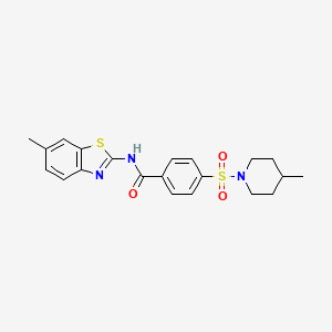 N-(6-methylbenzo[d]thiazol-2-yl)-4-((4-methylpiperidin-1-yl)sulfonyl)benzamide