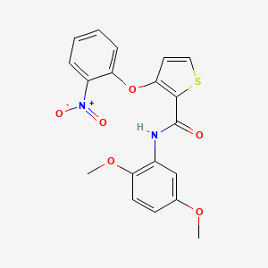 molecular formula C19H16N2O6S B2428223 N-(2,5-dimethoxyphenyl)-3-(2-nitrophenoxy)thiophene-2-carboxamide CAS No. 252027-02-4