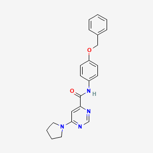 B2428232 N-(4-(benzyloxy)phenyl)-6-(pyrrolidin-1-yl)pyrimidine-4-carboxamide CAS No. 1909584-47-9