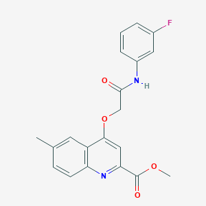 molecular formula C20H17FN2O4 B2428251 METHYL 4-{[(3-FLUOROPHENYL)CARBAMOYL]METHOXY}-6-METHYLQUINOLINE-2-CARBOXYLATE CAS No. 1358411-89-8