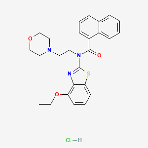 molecular formula C26H28ClN3O3S B2428252 N-(4-ethoxybenzo[d]thiazol-2-yl)-N-(2-morpholinoethyl)-1-naphthamide hydrochloride CAS No. 1330284-52-0